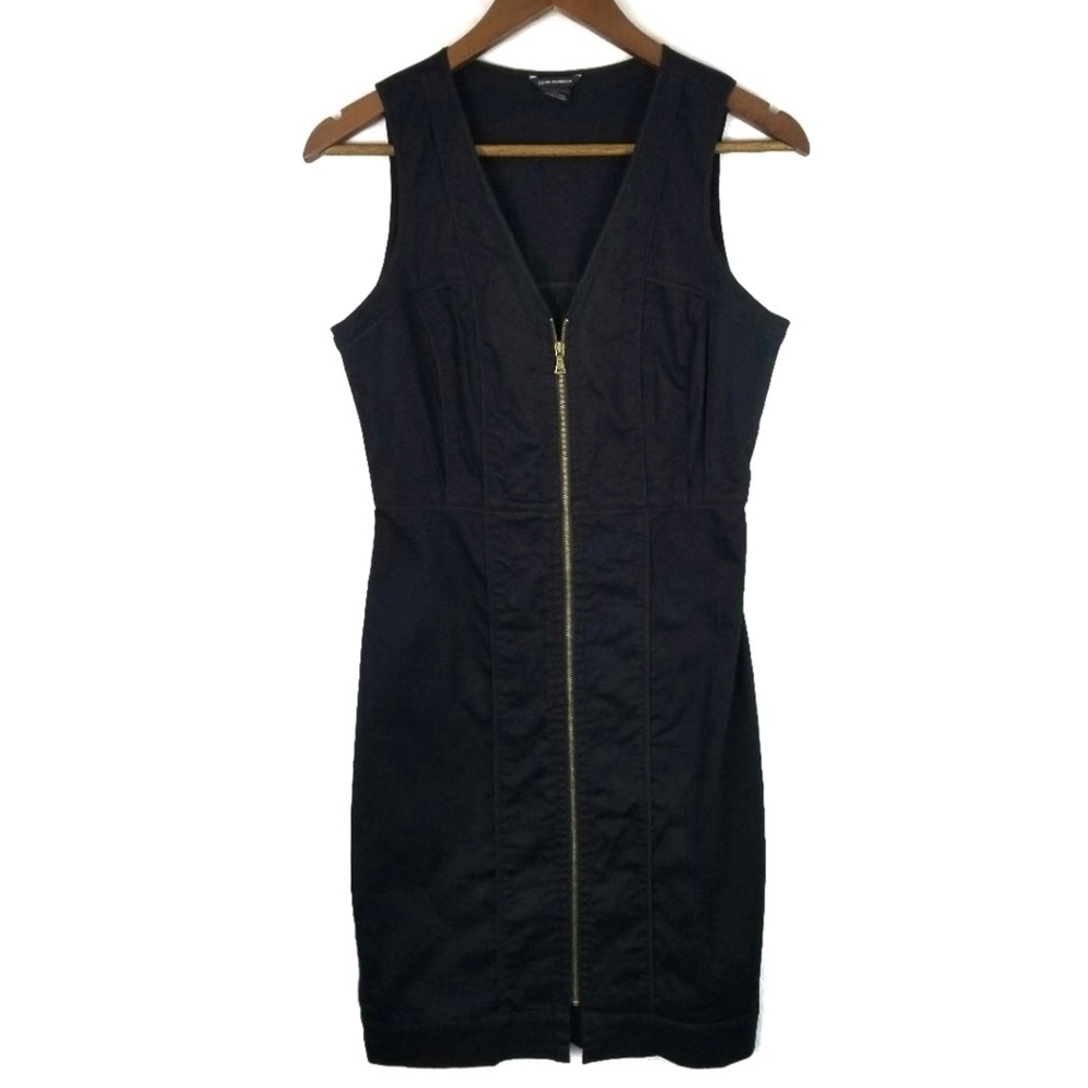 Club Monaco Front Zipper Sleeveless Black Dress